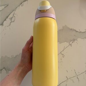 Yellow Owala with Pink Lid